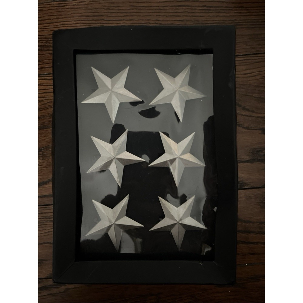 Stars & Stripes 6  Patriotic Star Napkin Rings SILVER NIB Christmas 4th‎ Of July